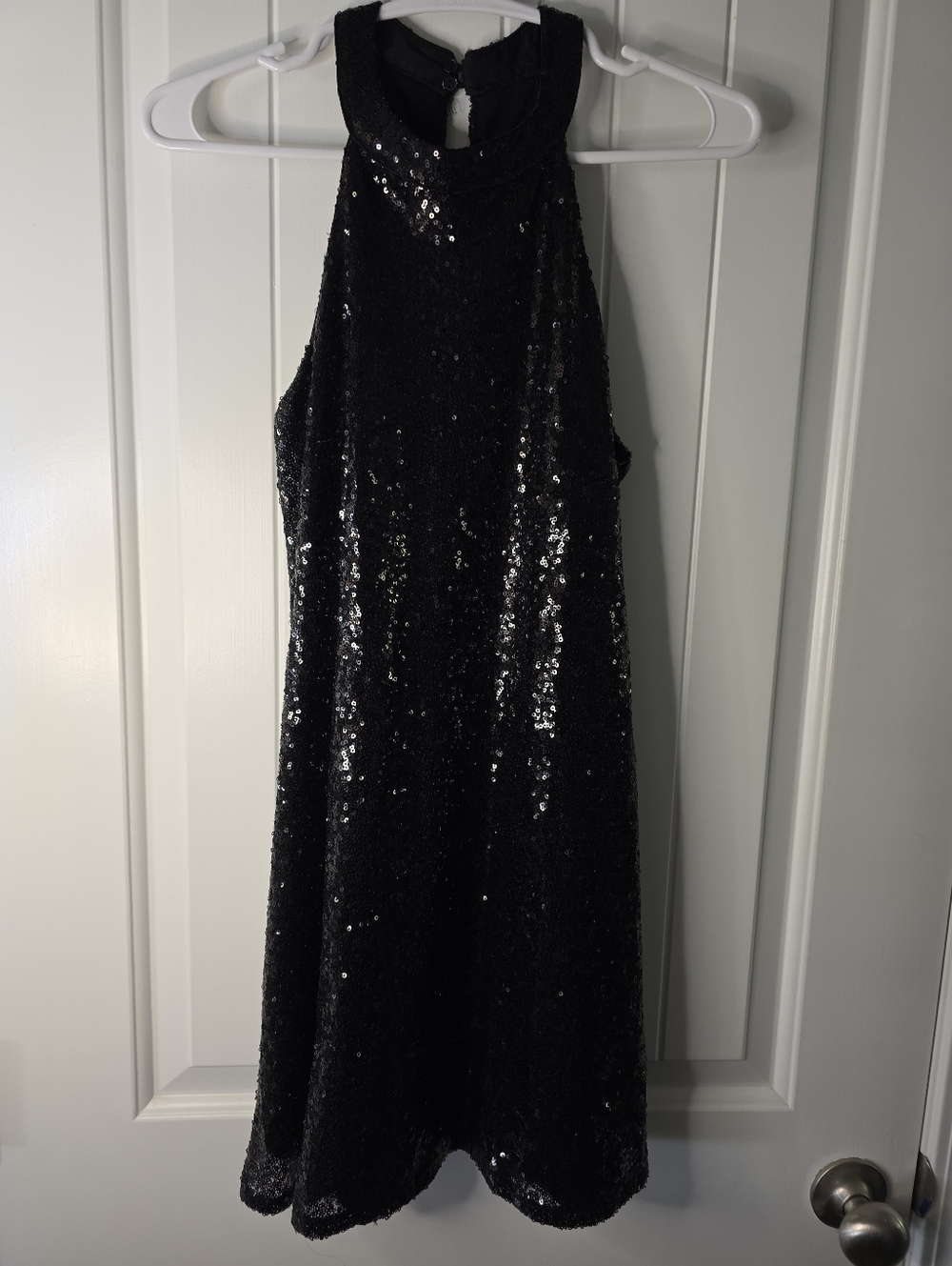 One Clothing Los Angeles Black Sequin Halter Dress - Elegant Party Dress NWOT S